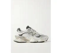 9060 Sneakers Aus Strukturiertem Leder Und Mesh Mit Gummibesätzen - Weiß