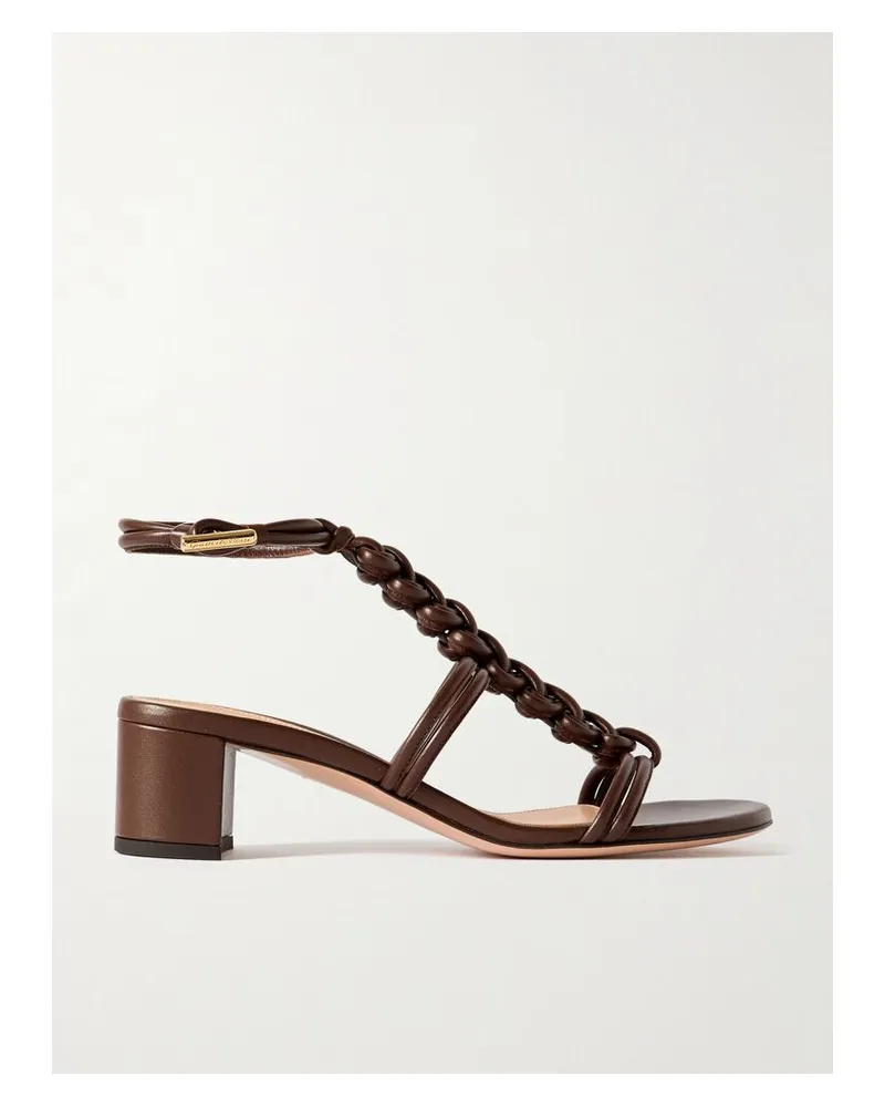 Gianvito Rossi Capua 45 Sandalen Aus Geflochtenem Leder - Braun Braun
