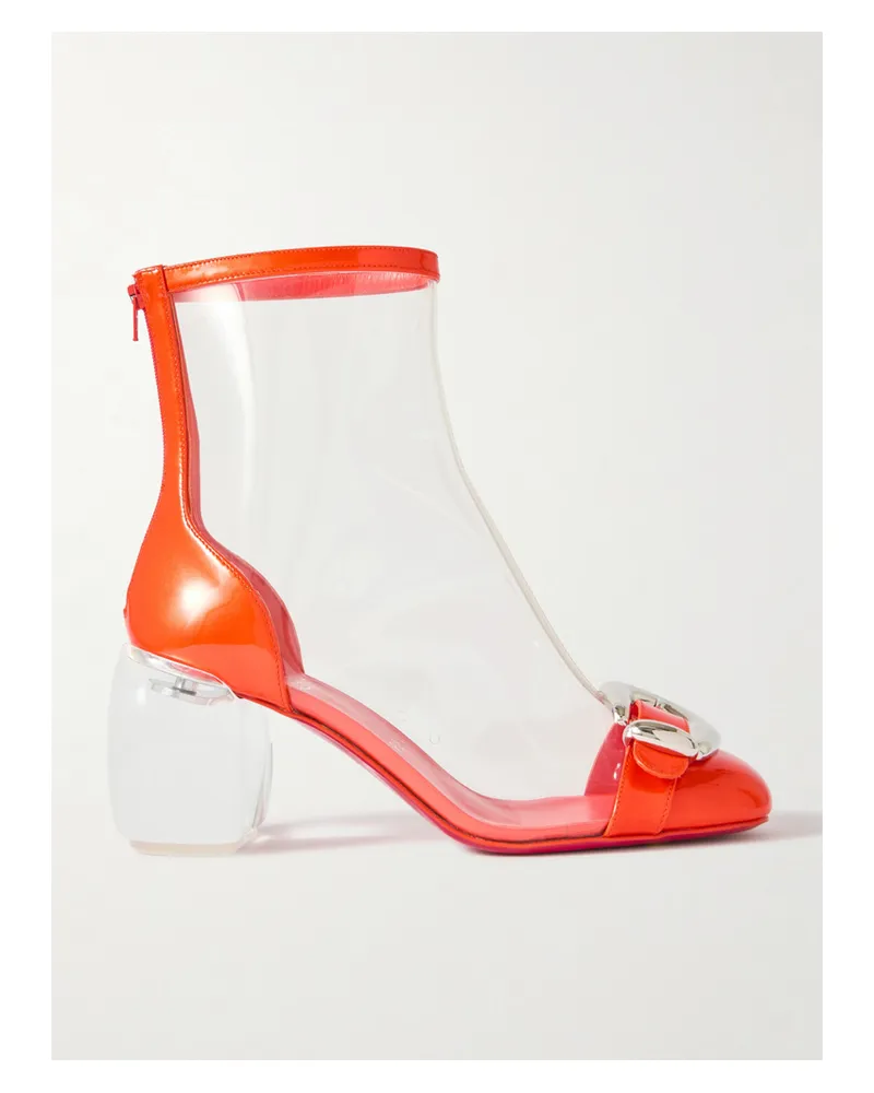 Christian Louboutin Minny Bubble 70 Ankle Boots Aus Pvc Mit Schnalle - Orange Orange