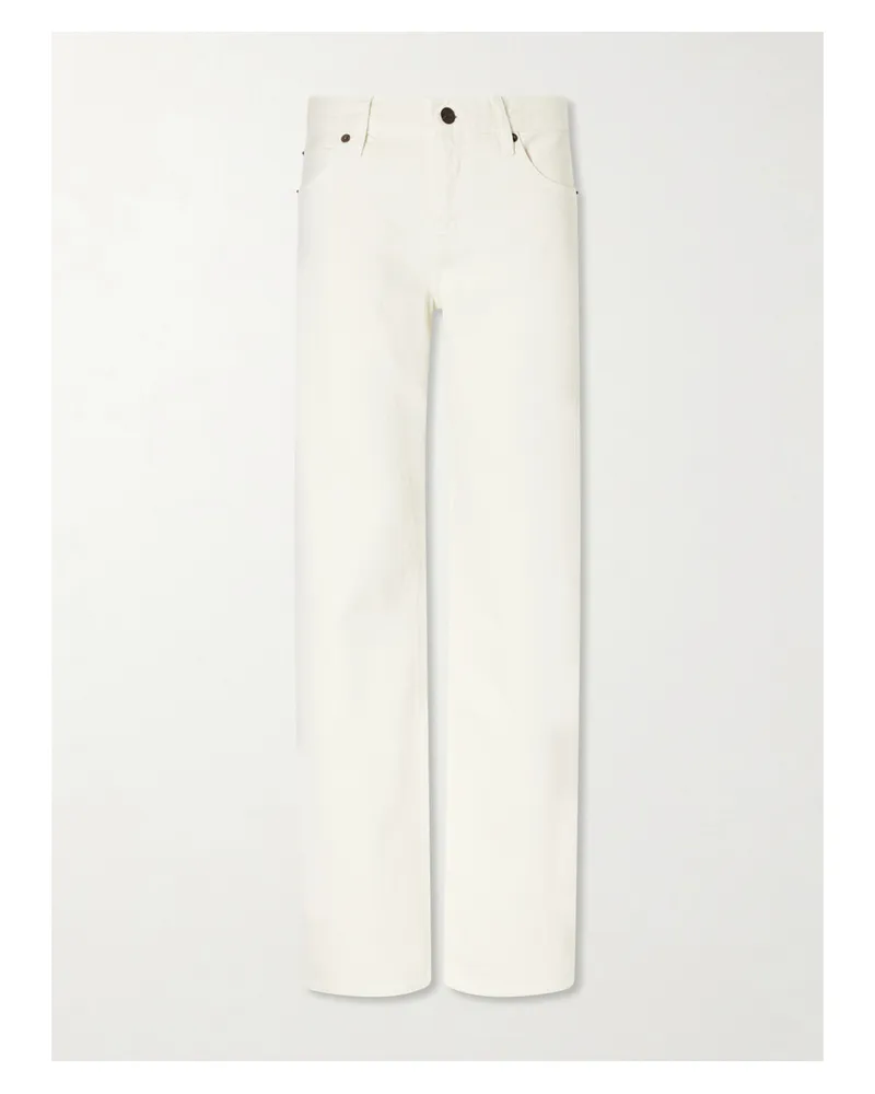 Frame Denim The Lowkey Low-rise Straight-leg Jeans - White White