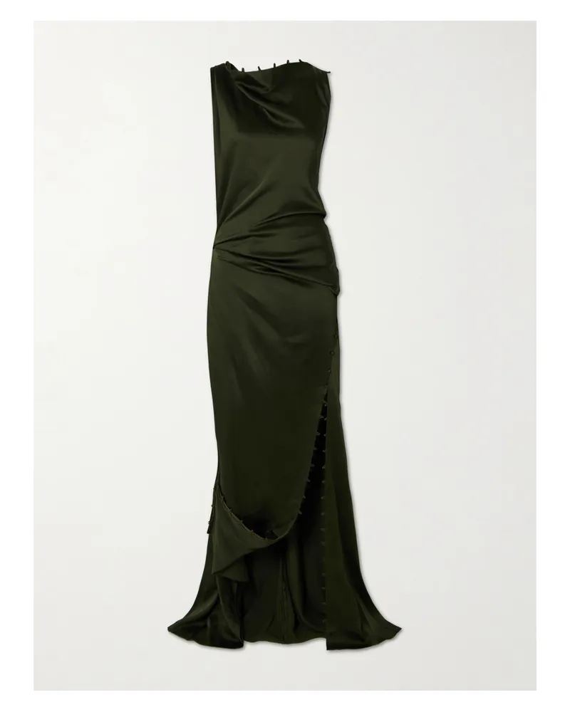 Victoria Beckham Rouleaux Robe Aus Satin Mit Raffungen - Grün Grün