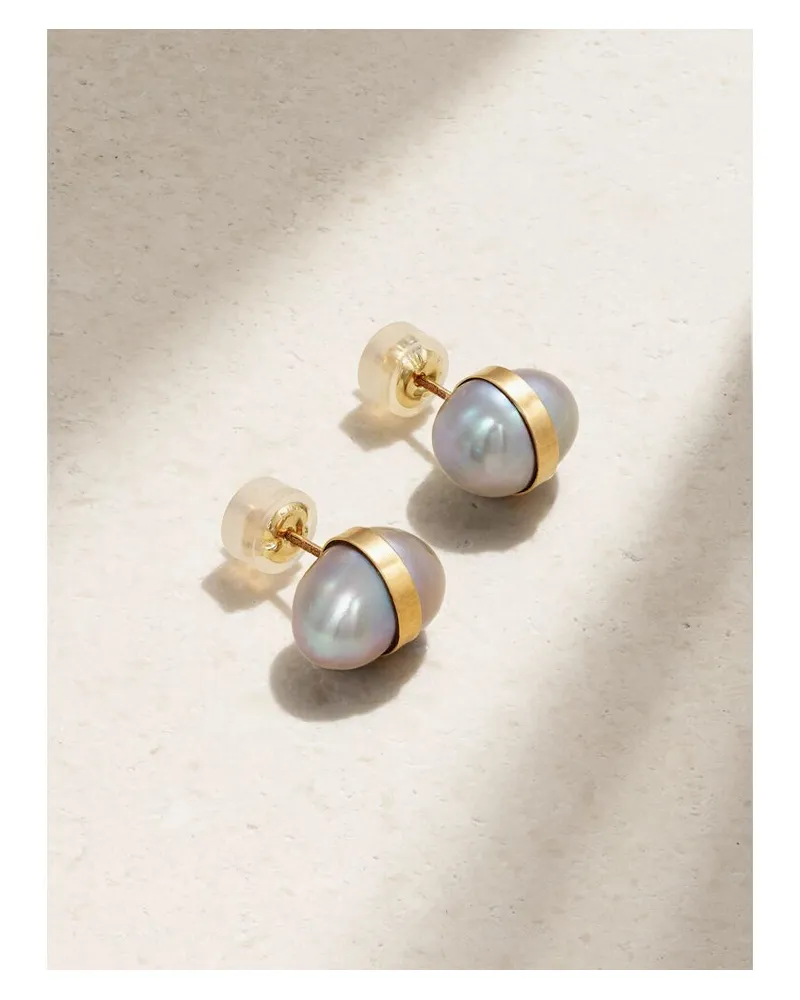 Melissa Joy Manning Ohrstecker Aus Recyceltem 14 Karat Gold Mit Perlen - Grau Grau