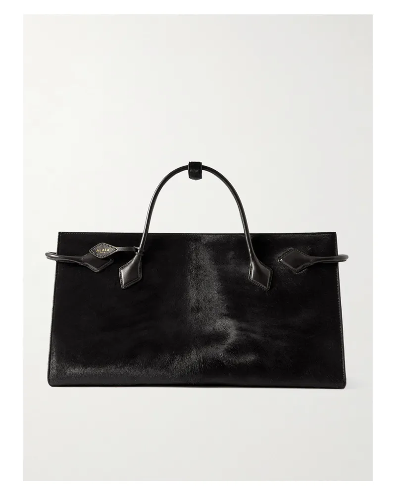 Alaïa Le Teckel Large Leather-trimmed Calf Hair Tote - Brown Brown