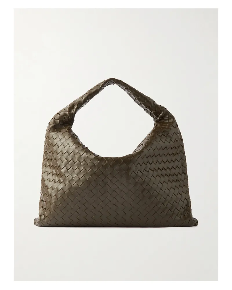 Bottega Veneta Hop Large Intrecciato Leather Tote - Green Green