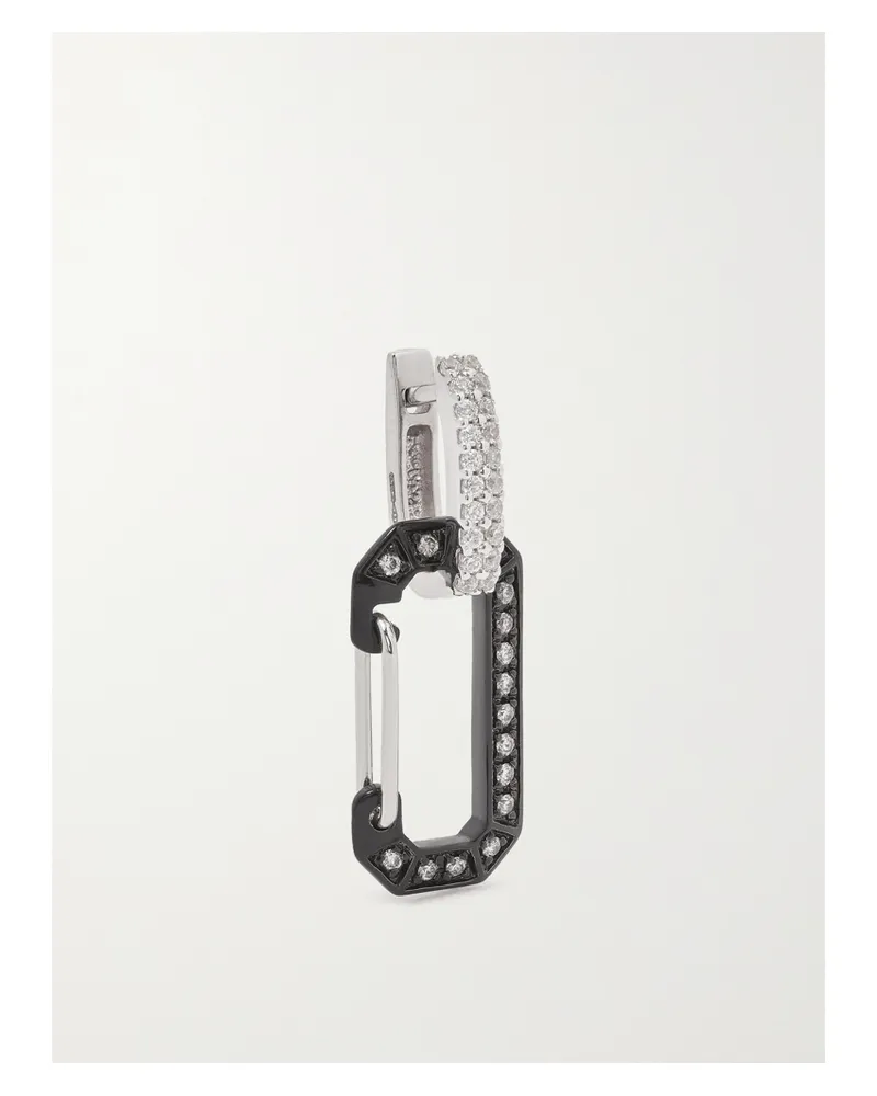 EÉRA Chiara Kleine Einzelne Creole Aus Weißgold Und Silber Mit Diamanten Gold