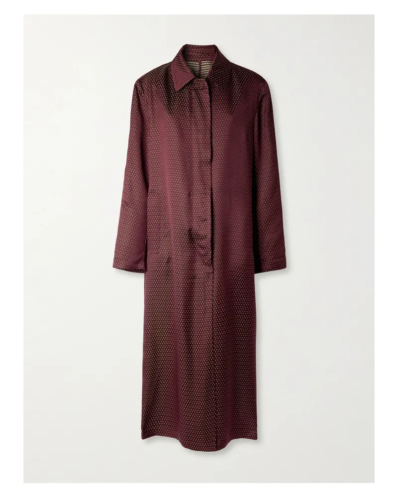 Dries van Noten Raltonas Mantel Aus Satin Mit Jacquard-muster - Burgunder Burgunder