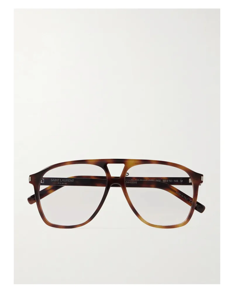 Saint Laurent Dune Aviator-frame Tortoiseshell Acetate Optical Glasses Tortoiseshell
