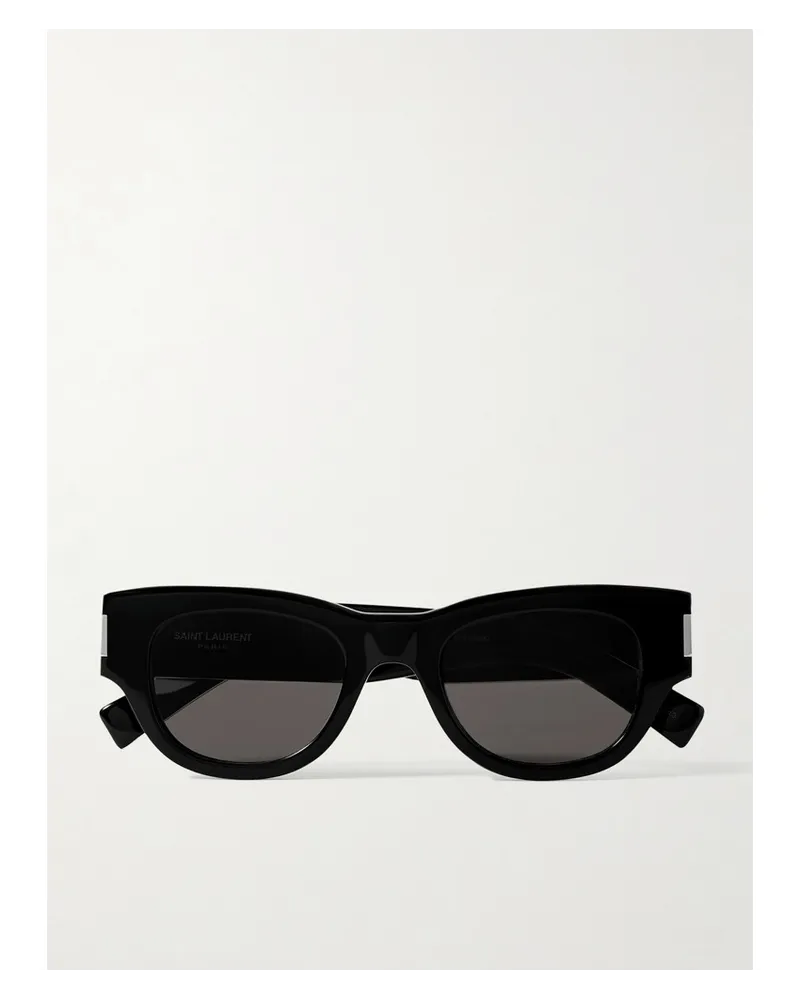 Saint Laurent Sonnenbrille mit Rundem Rahmen aus Azetat Schwarz