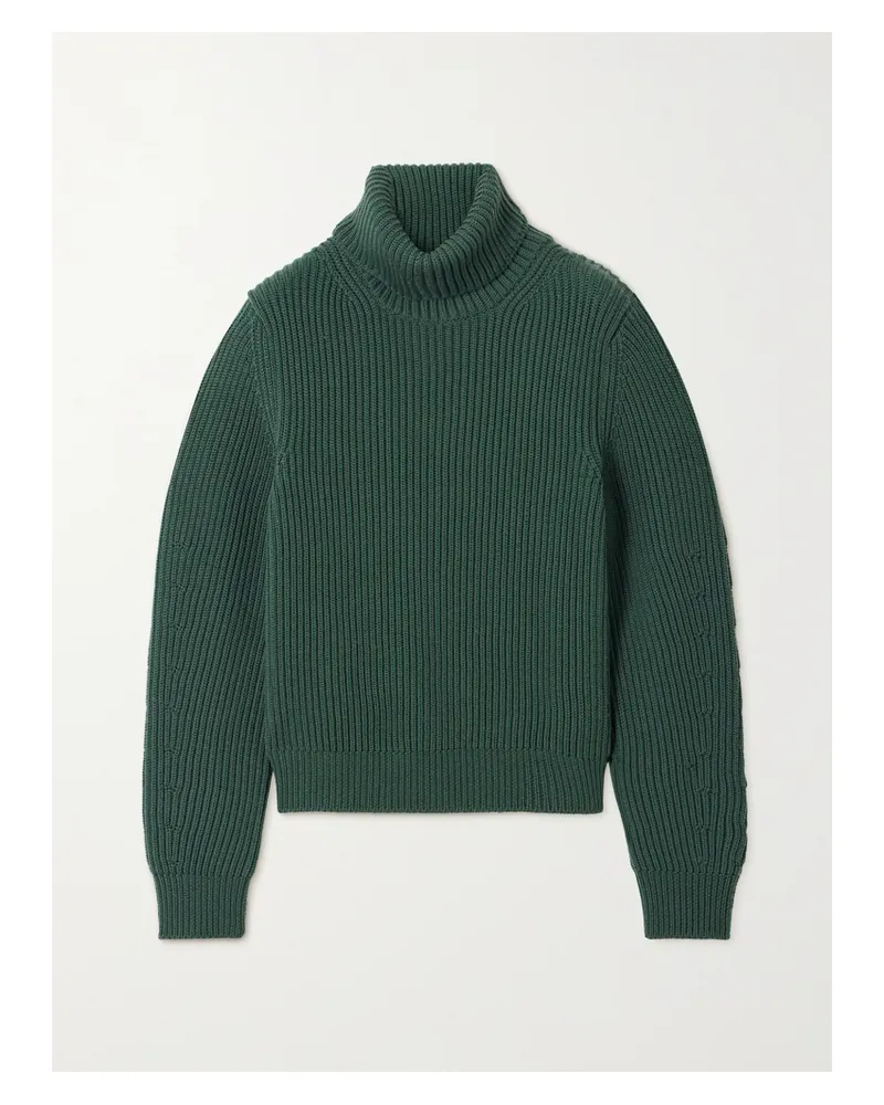 Fortela Leona Rollkragenpullover Aus Gerippter Wolle - Grün Grün