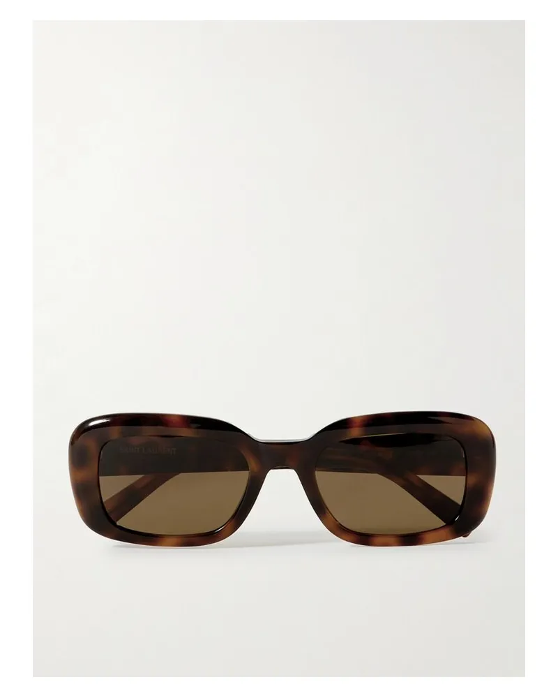 Saint Laurent Sonnenbrille Mit Eckigem Rahmen Aus Azetat In Hornoptik Horn