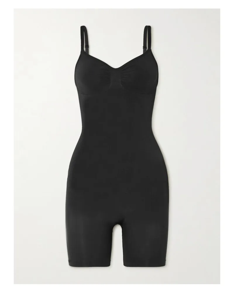 SKIMS Seamless Sculpt Low Back Mid Thigh Bodysuit – Onyx – Body - Schwarz Schwarz