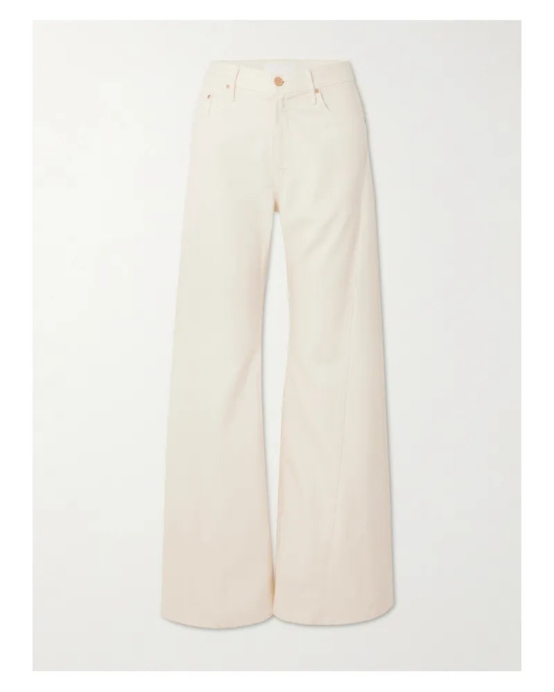 Mother Snacks! The Lemon Twist Sneak High-rise Wide-leg Jeans - Neutrals Neutrals