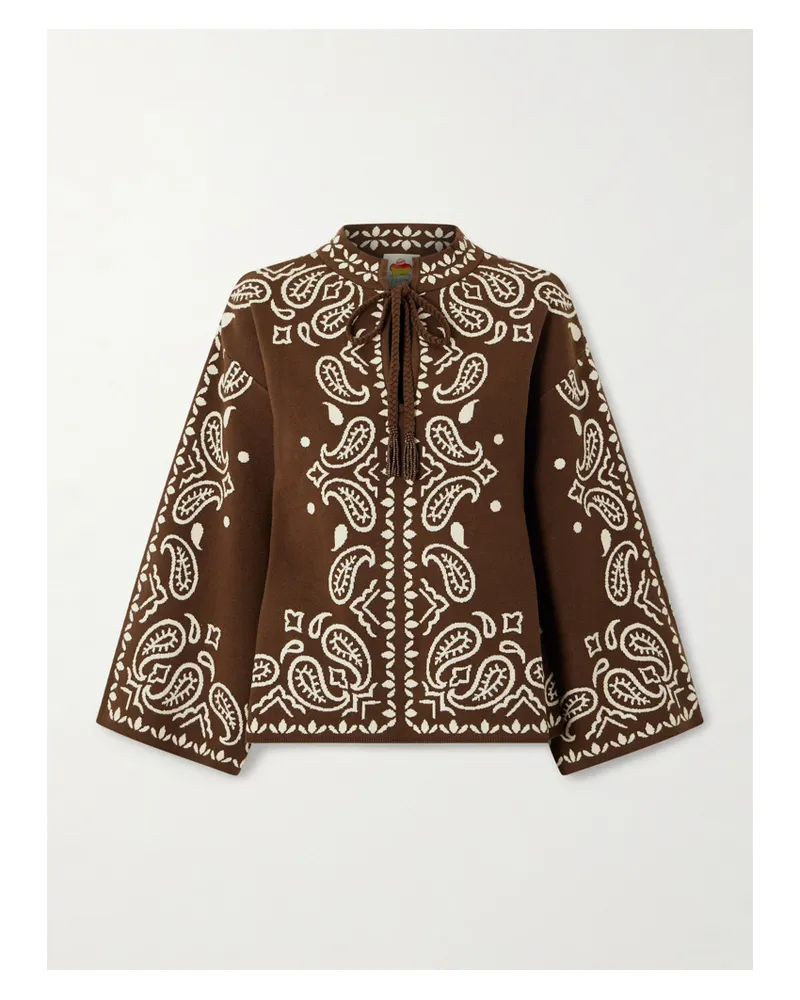FARM Rio Jacquard-knit Sweater - Brown Brown