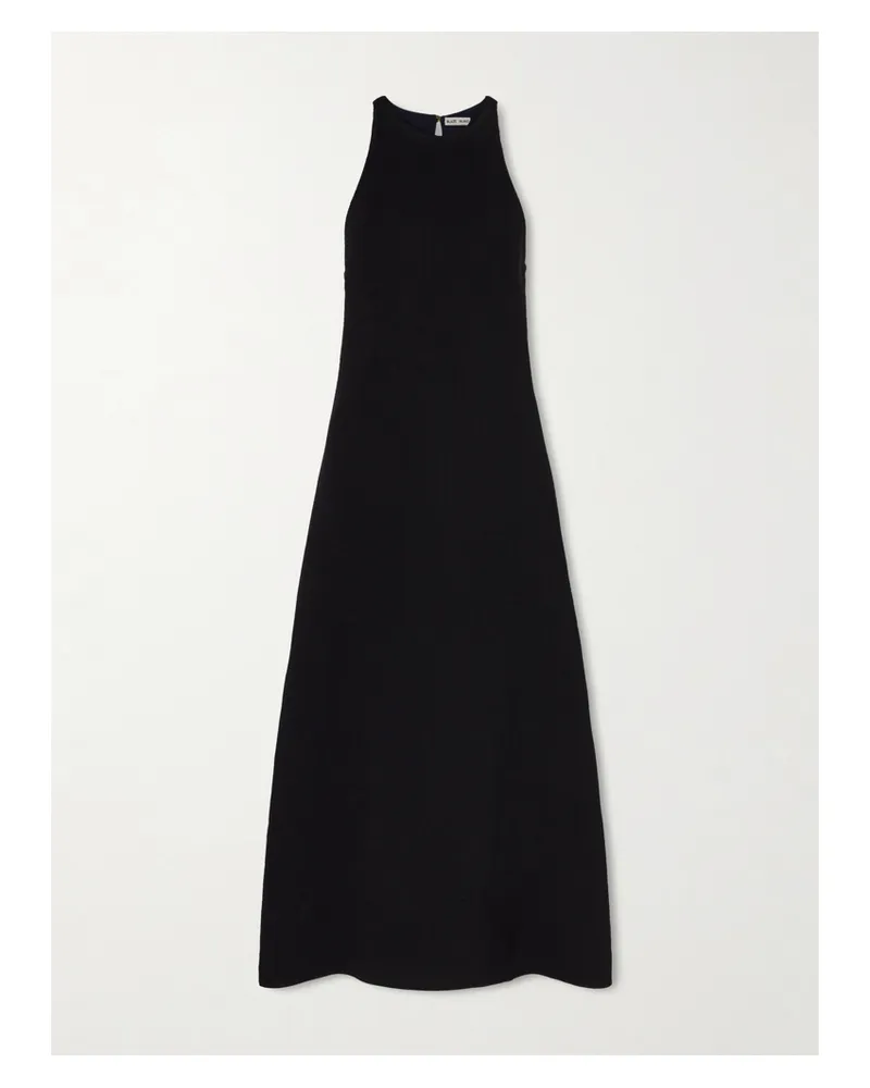 Blazé Milano Skyros Pleated Crepe Midi Dress - Black Black