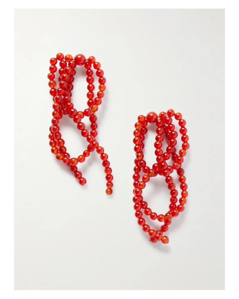 Completedworks Ohrhänger Aus Achaten Mit Details Aus Recyceltem Silber - Rot Rot
