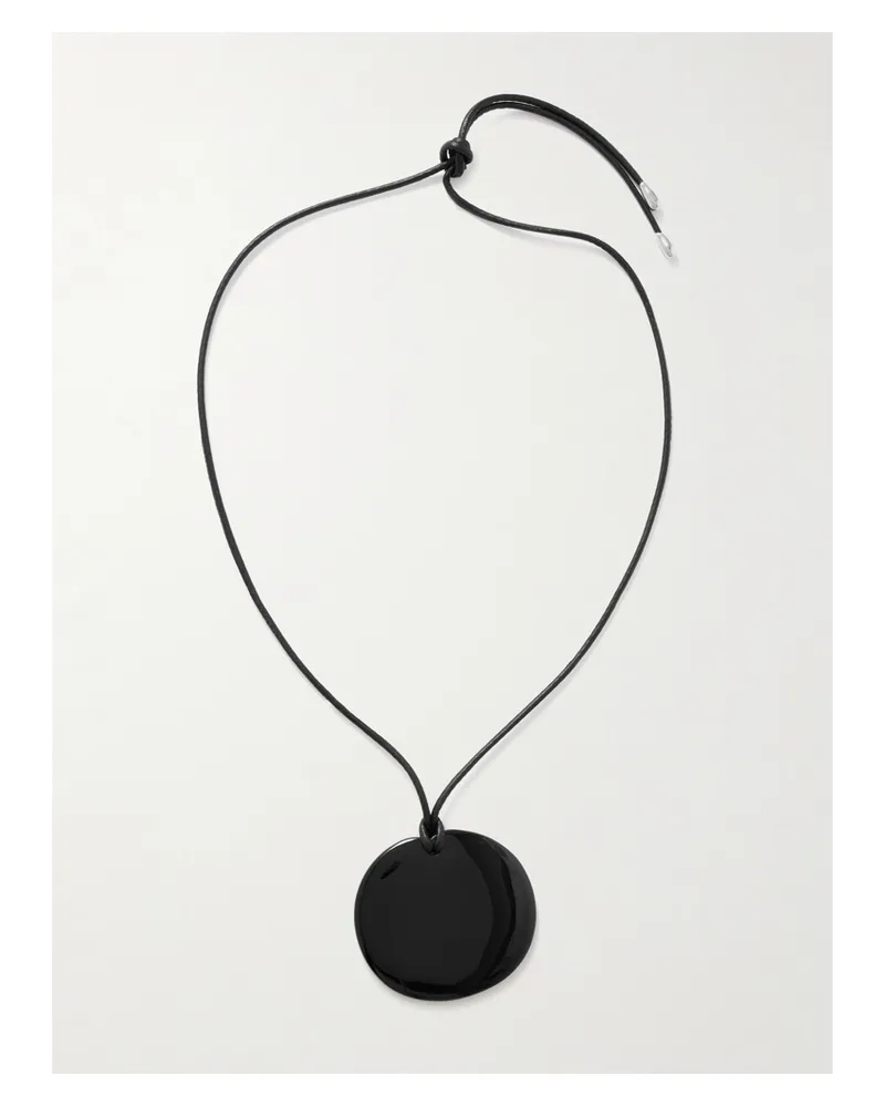 Sophie Buhai Large Full Moon Cord, Onyx And Silver Necklace - Black Black