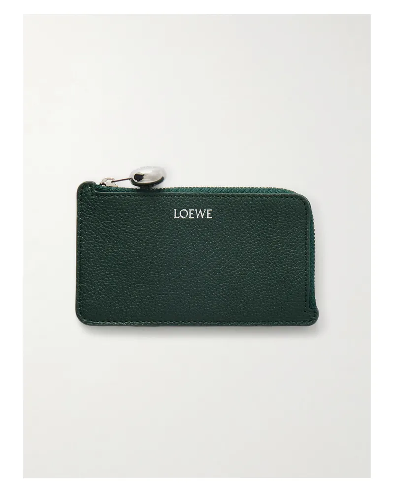 Loewe Kartenetui Aus Strukturiertem Leder - Grün Grün