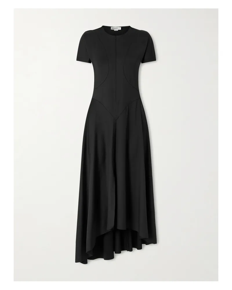 Victoria Beckham Midikleid Aus Stretch-jersey Mit Reißverschluss - Schwarz Schwarz