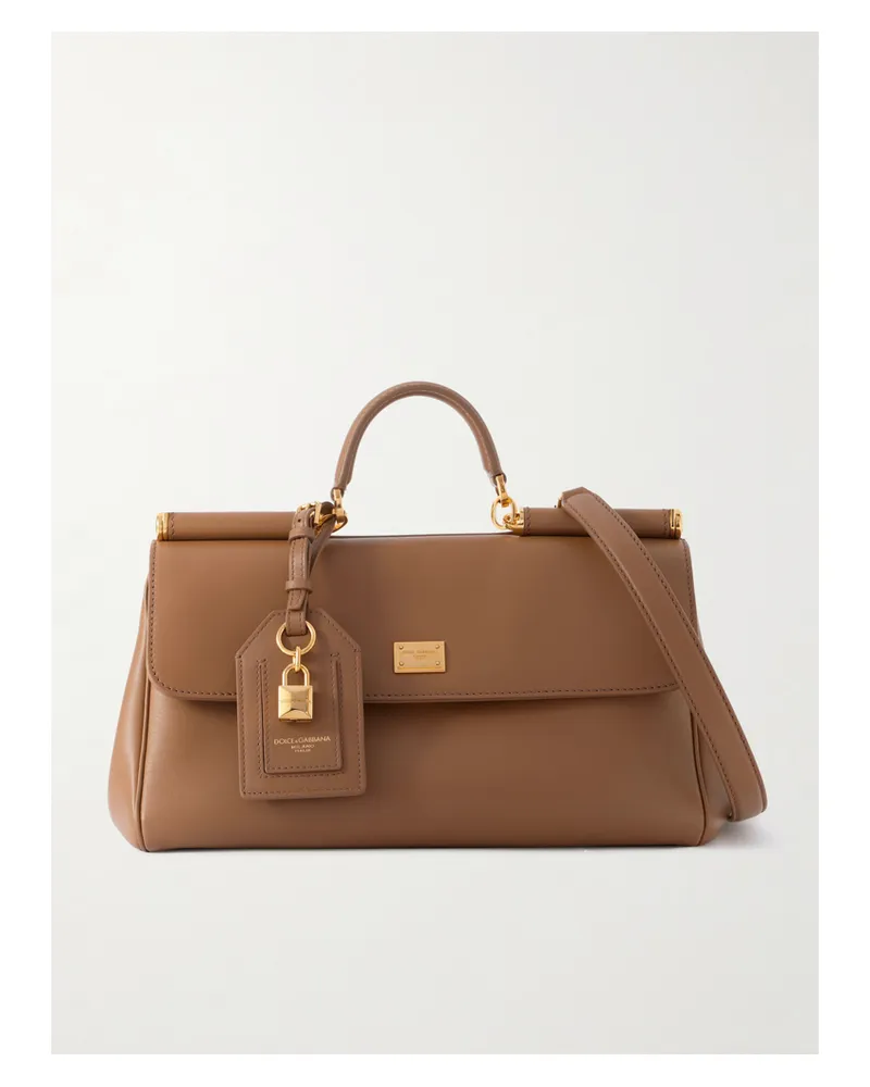 Dolce & Gabbana My Sicily Schultertasche Aus Leder - Braun Braun