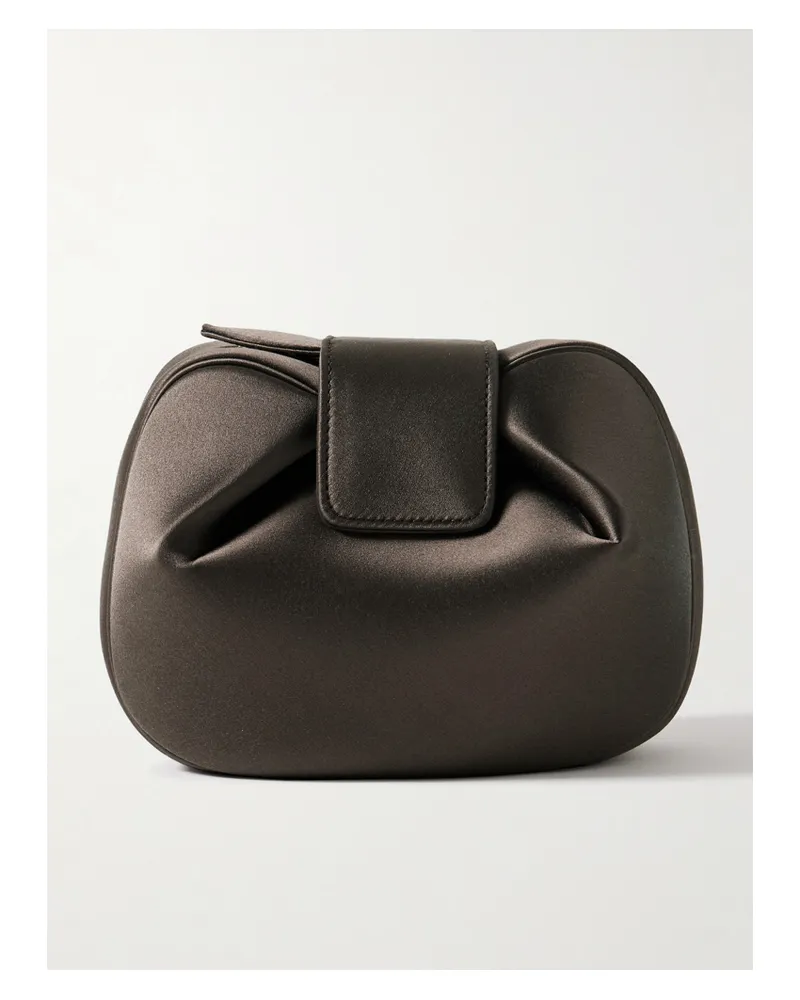 Gabriela Hearst Soft Demi Satin Clutch - Brown Brown