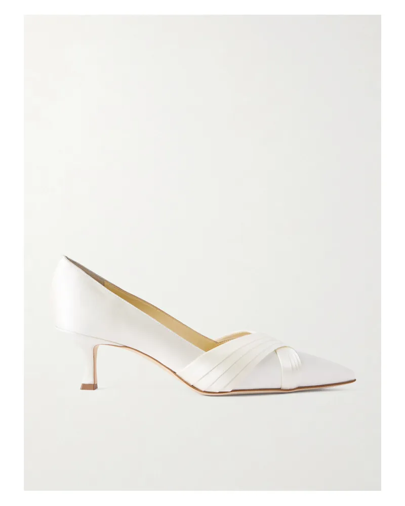 Manolo Blahnik Vieralo Satin Pumps - Neutrals Neutrals