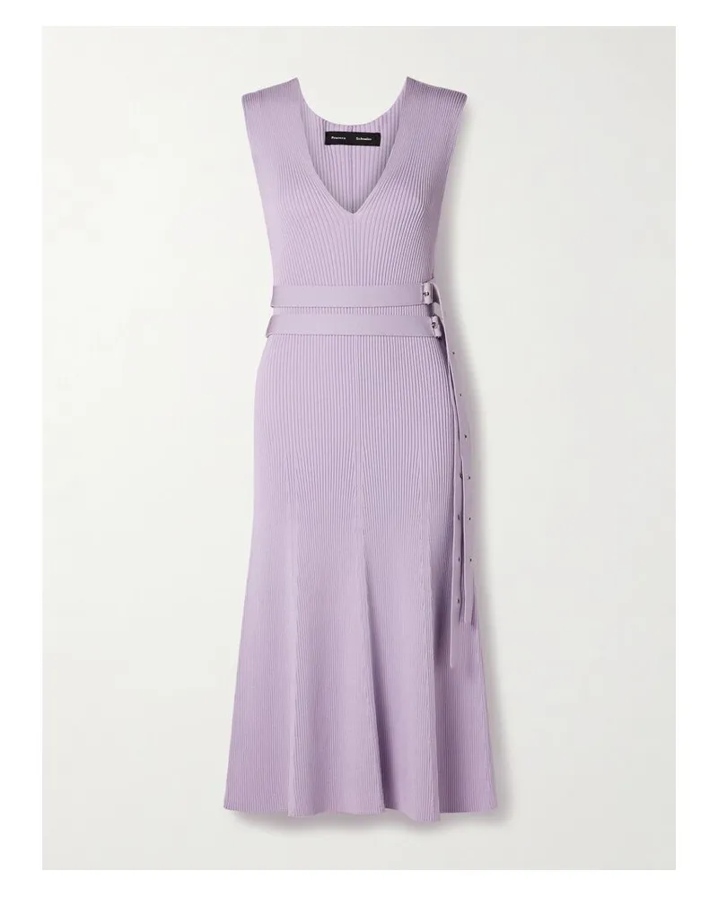 Proenza Schouler Madeline Midikleid Aus Rippstrick Mit Gürteln - Lila Lila