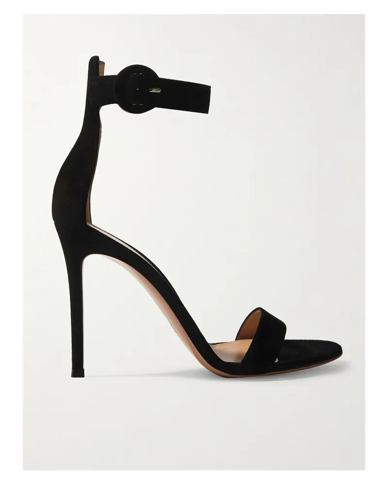 Gianvito Rossi Portofino 105 Sandalen Aus Veloursleder - Schwarz Schwarz