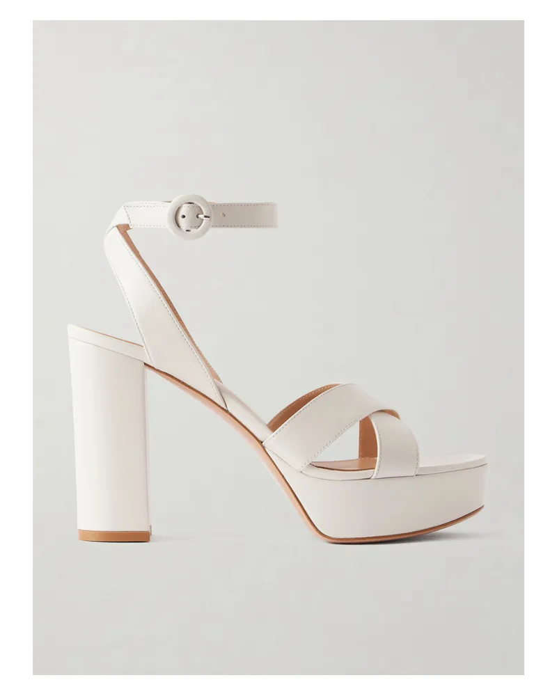 Gianvito Rossi Sabrina Leather Platform Sandals - White White