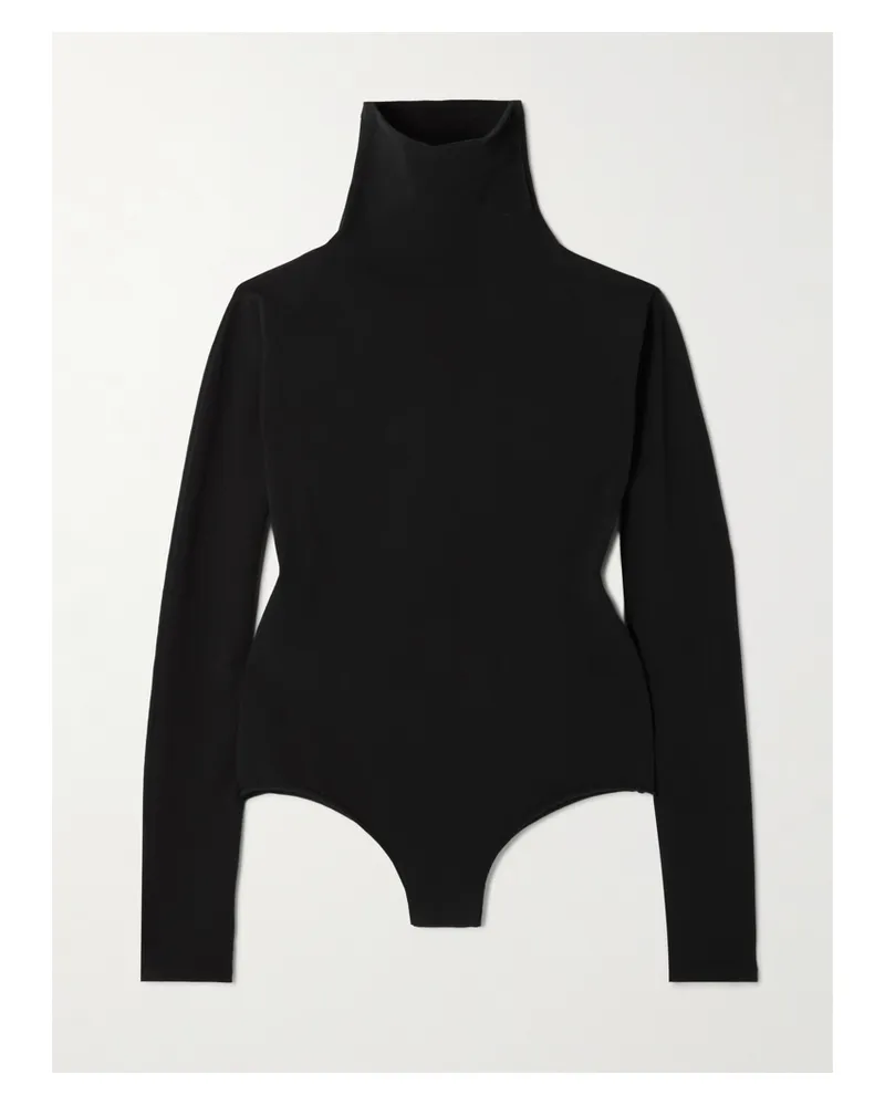 Alaïa Body Aus Stretch-jersey Mit Stehkragen - Schwarz Schwarz