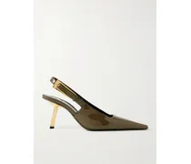Lee Slingback-pumps Aus Lackleder - Grün