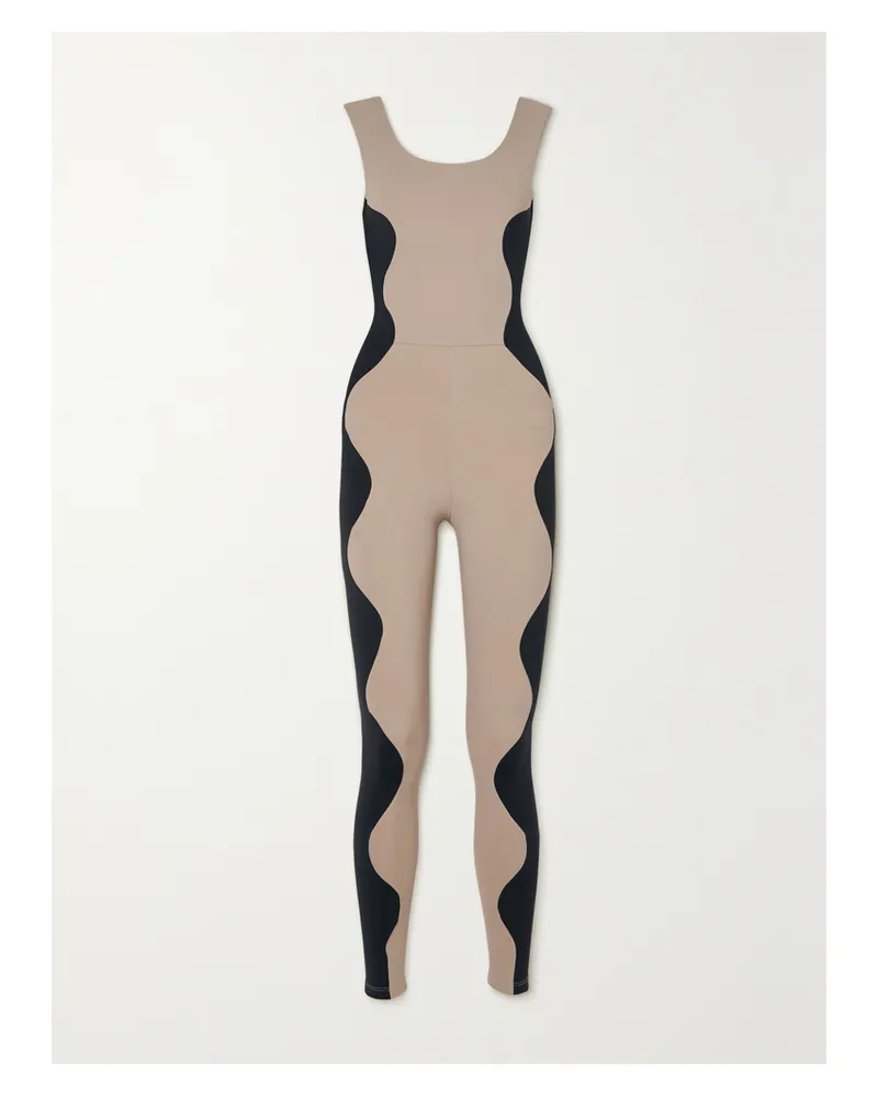 Port de Bras Wave Jumpsuit Aus Zweifarbigem Stretch-jersey - Neutral Neutral