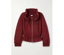 Oversized-jacke Aus Baumwoll-jersey Mit Raffungen - Rot