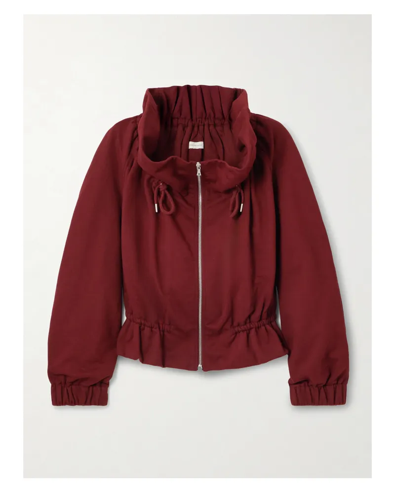 Dries van Noten Oversized-jacke Aus Baumwoll-jersey Mit Raffungen - Rot Rot