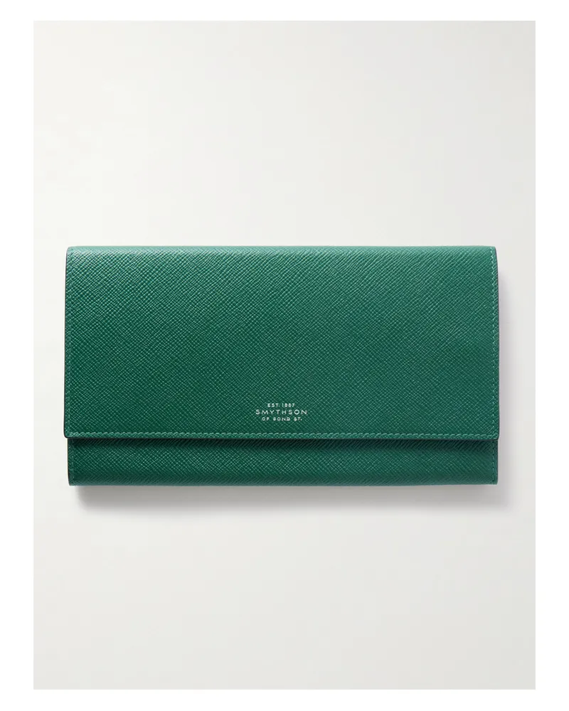 Smythson Marshall Textured-leather Travel Wallet - Green Green
