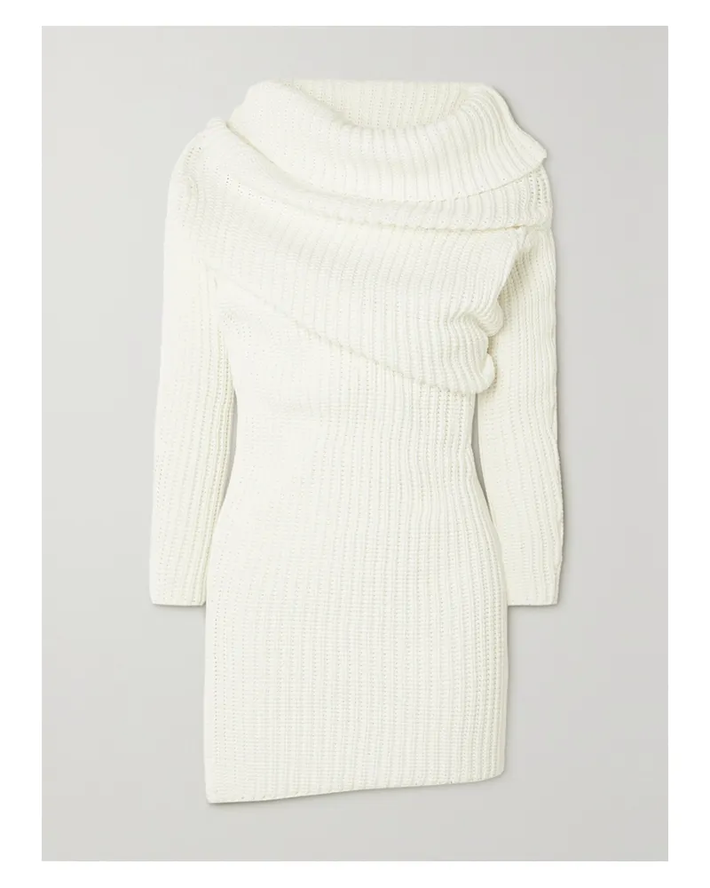 A.W.A.K.E. Rollkragenpullover Aus Einer Gerippten Merinowollmischung - Elfenbein Elfenbein