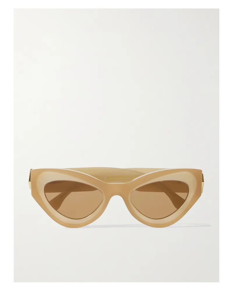 Fendi Ff Diamonds Cat-eye Acetate Sunglasses - Neutrals Neutrals
