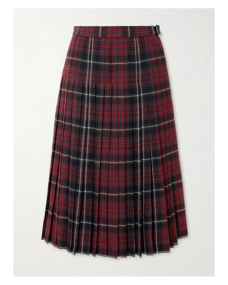 Burberry Midirock Aus Kariertem Webstoff Mit Falten Und Schnalle - Rot Rot