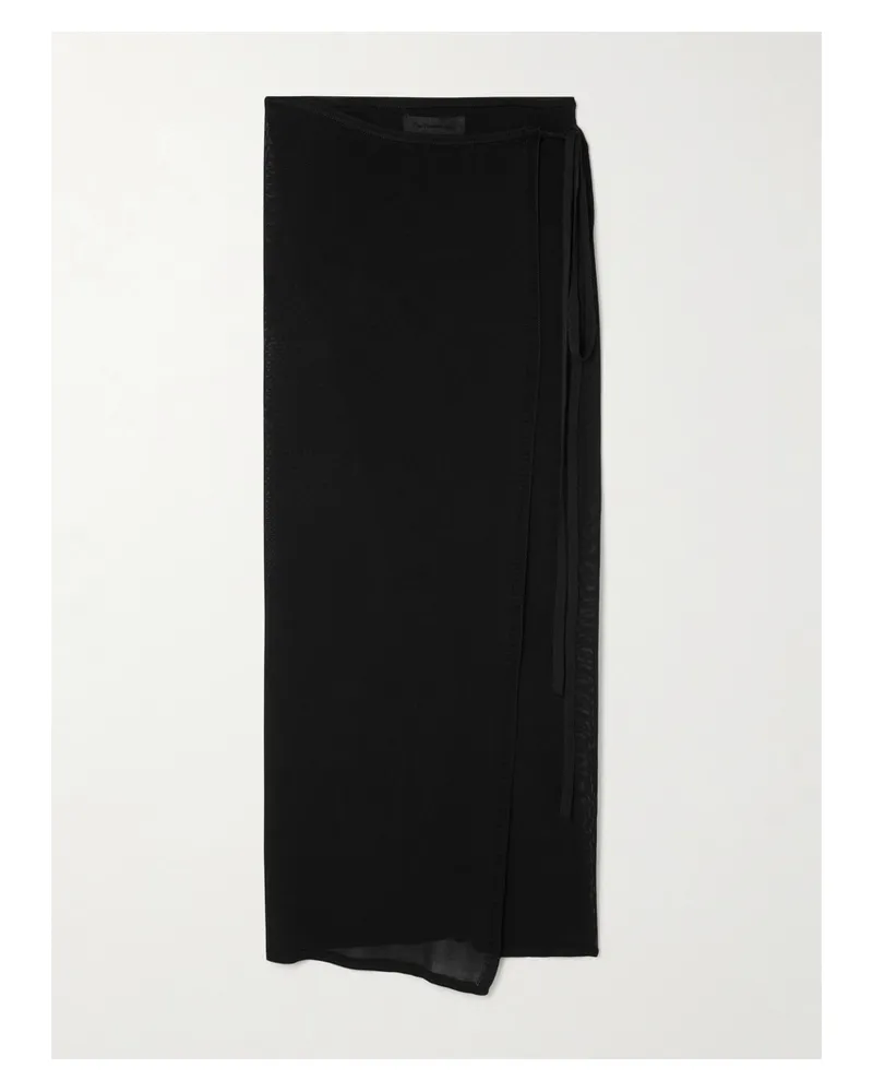 FRANKIE Shop Alsen Midi-wickelrock Aus Strick - Schwarz Schwarz