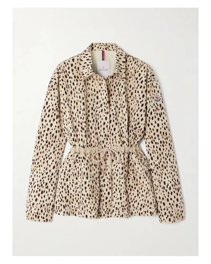 Moncler Saulon Jacke Aus Canvas Aus Einer Baumwollmischung Mit Animal-print Und Applikation - Neutral Neutral