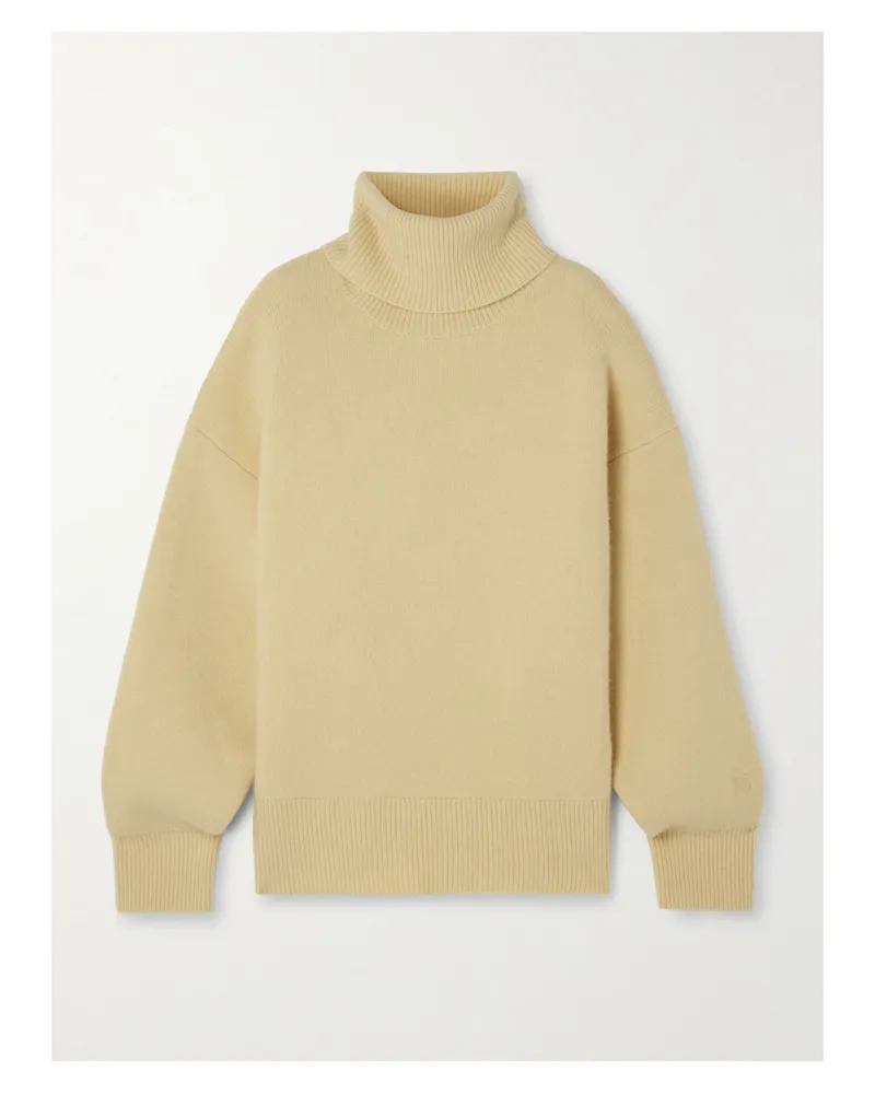 Totême Oversized-pullover Aus Einer Wollmischung Mit Rollkragen - Gelb Gelb