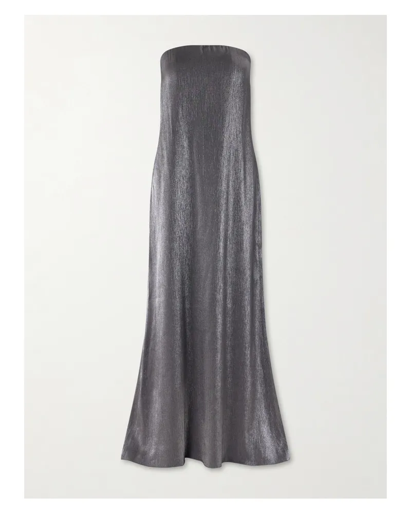 TWP Trägerlose Robe Aus Metallic-krepon - Grau Grau