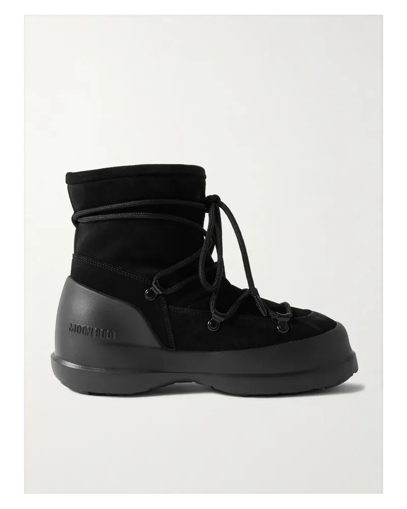 Moon Boot Luna Schneestiefel Aus Veloursleder - Schwarz Schwarz