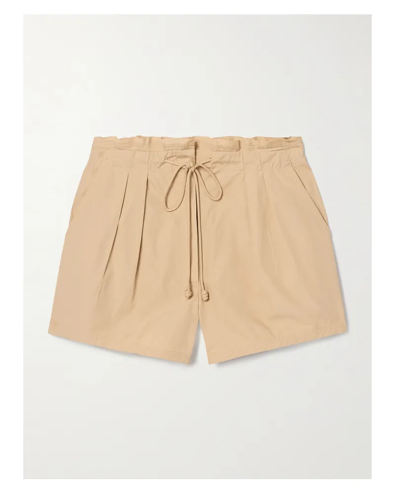 Ulla Johnson Camryn Shorts Aus Baumwollpopeline Mit Bundfalten - Neutral Neutral