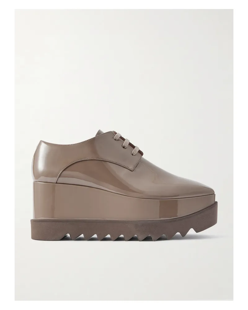 Stella McCartney Elyse Glänzende Brogues - Braun Braun