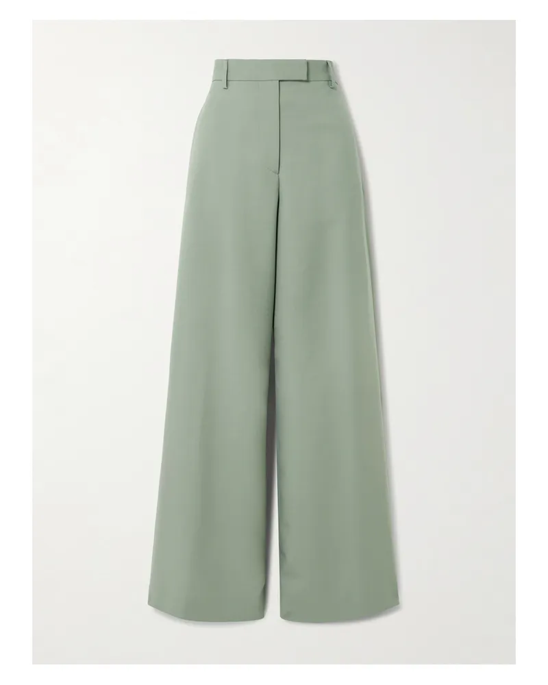 Dries van Noten Hose Mit Weitem Bein Aus Twill Aus Einer Woll-mohairmischung - Grau Grau