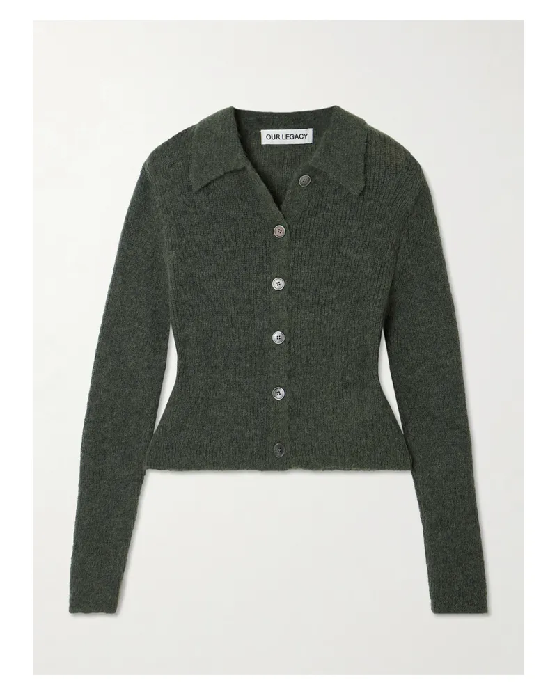 Our Legacy Mazzy Cardigan Aus Einer Gebürsteten Alpakawollmischung - Grün Grün