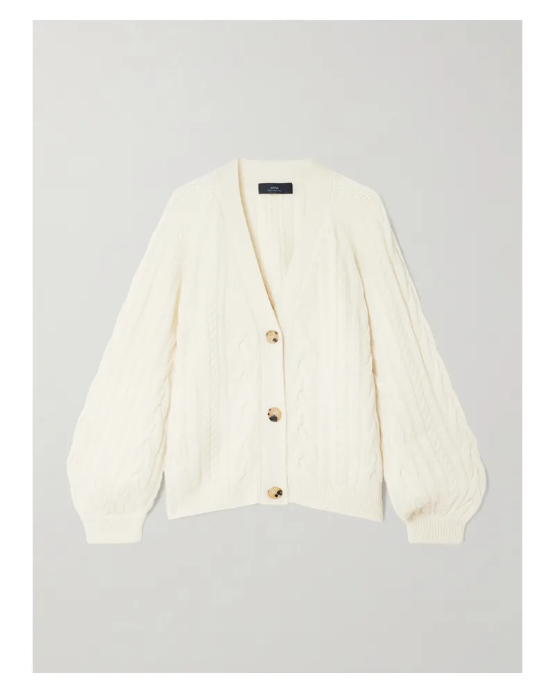 arch4 Pimlico Cardigan Aus Kaschmir Mit Zopfstrickmuster - Weiß Weiß