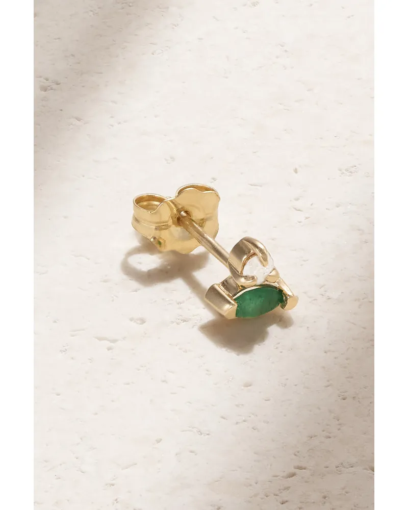 Stone & Strand Einzelner Ohrstecker aus 10 Karat Gold