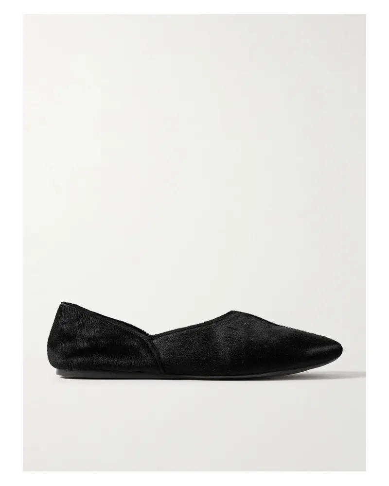 KHAITE Jane Calf Hair Flats - Black Black