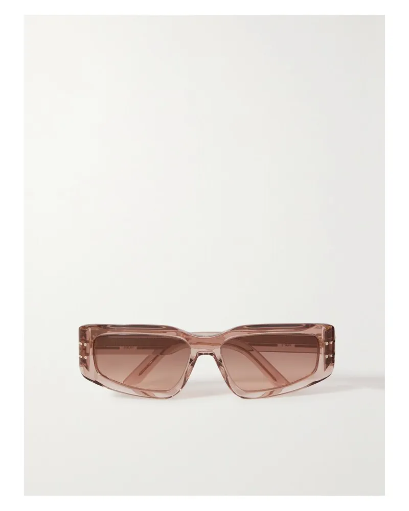 Dior Diorsignature S9u Sonnenbrille Mit Eckigem Rahmen Aus Azetat Mit Goldfarbenen Details - Pink Pink
